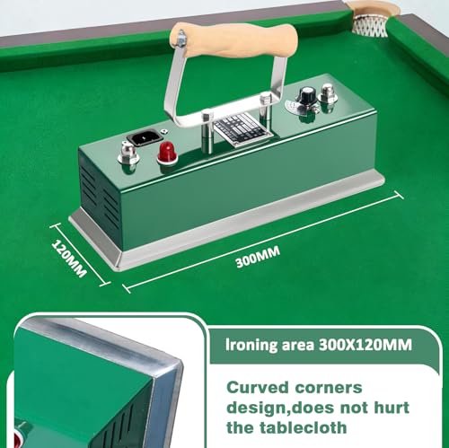 LIROPAU Billiards Table Cloth Iron, 300mm Adjustable Temperature Snooker Table Iron, Thermostatic Pool Table Cloth Iron, Quick Iron Pool Tablecloth for Billiard Games Room, Playroom Clubs - Image 6