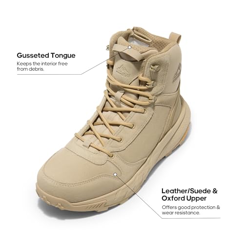 Image of NORTIV 8 Men's Military Tactical Boot Lightweight Comfortable Boots for Work All Day Side Zipper Motorcycle Combat Hiking Boots Metrostrike(8-9 Inches)