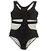 Eternatastic Women's One-Piece Monokini Swimsuit Swimwear Plus Size Bikinis XXL Black