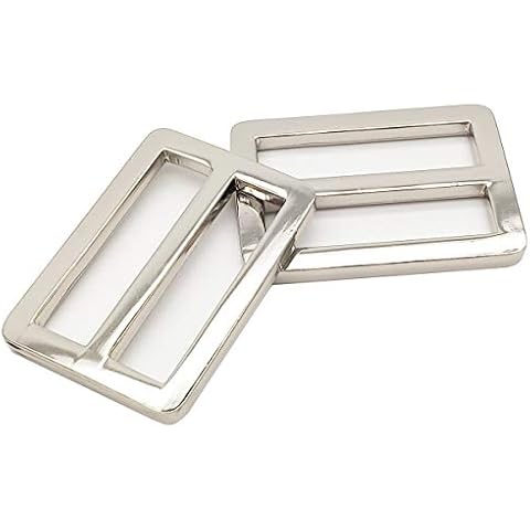 10 Pcs 1-1/2inch Metal Tri-Glide Slides Buckles Kit Square Ring Slide Adjusters Buckles for Bags DIY Accessories (Silver) Cover