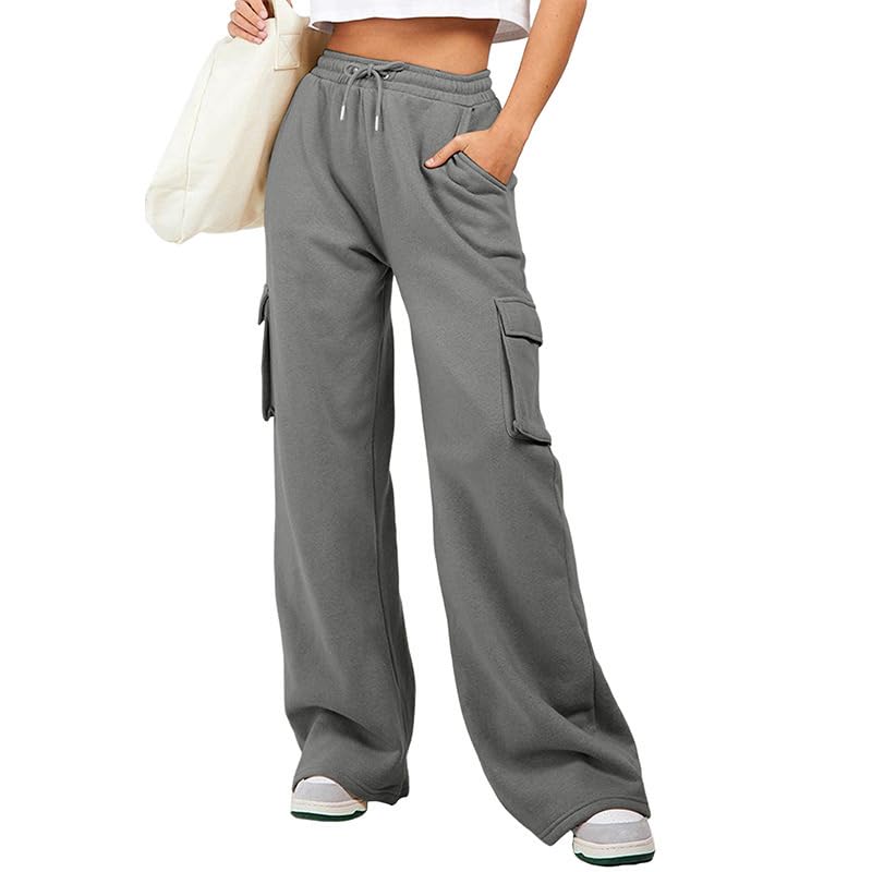 High-Waisted Solid Color Versatile Drawstring Sportswear and Casual Trousers for Autumn and Winter
