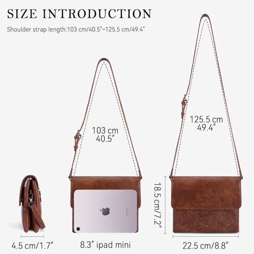 MEITRUE Small Crossbody Bags for Women, Vegan Leather Cell Phone Purse with Adjustable Strap4
