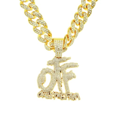Necklace épissage créatif lettre pendentif collier hip hop argent mixte