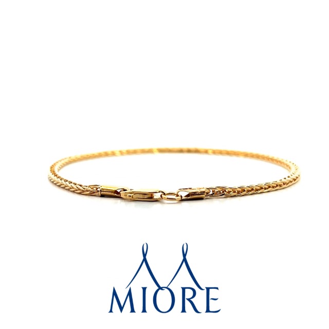 Miore Bracciale Donna Cuore Oro Giallo 9 Kt / 375 con Catena, Cm 19