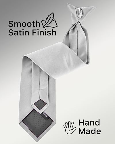 Image of boxed-gifts Clip on Ties for Men - Premium Black Solid Color Clip on Tie