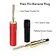 MEIRIYFA Flex Pin Banana Stecker, Vergoldet 2mm Bananenstecker Schraubentyp Audio Lautsprecher Pin Stecker für Verstärker Lautsprecher Drähte Sound Systeme (4 PCS)
