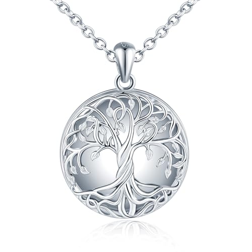 Locket Argent 925 Arbre de Vie collier porte-photo bijoux de mémoire