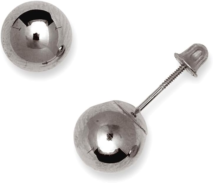 14k Solid Yellow Gold Ball Shape Screw Back Earrings Ball Earring for Women in