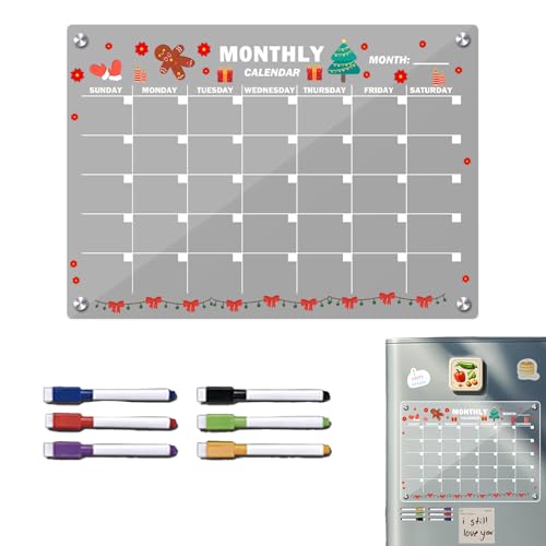 Pizarra Magnética,Calendario Mensual Transparente,Magnético Acrílico Para Refrigerador | Para Aula Cocina Profesores Estudiantes