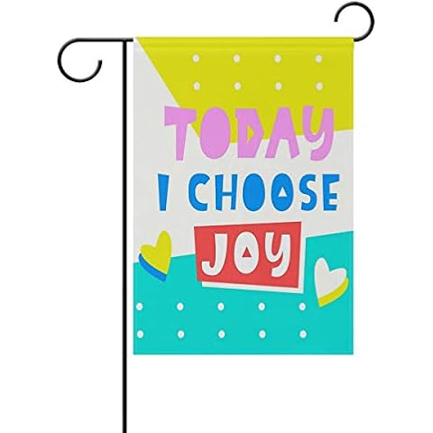 MOYYO Today I Choose Joy Inspirational Spiritual Garden Flag 12 x 18 Inch Yard Welcome Garden Flag Double Sided Decorative Flag for Patio Lawn Outdoor Home Decor Cover
