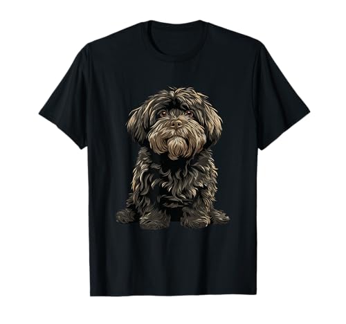 Illustration de Chien Noir Lhassa Apso T-Shirt