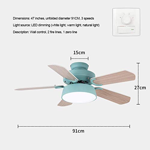 Ventilateur lustre en commande murale pour rafraîchir la chambre - 3