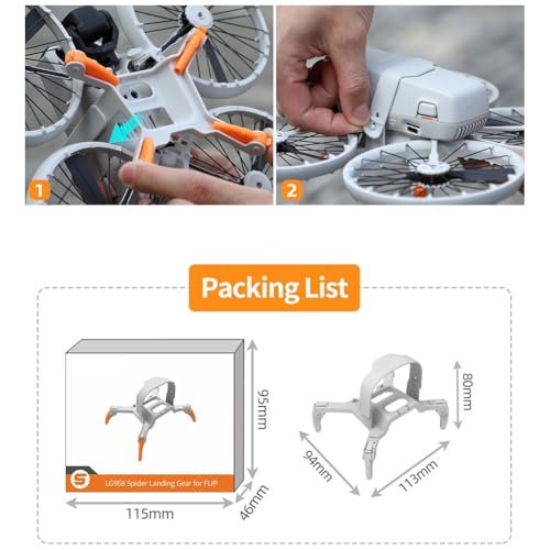 NiuLumea Kit extensor de tren de aterrizaje plegable, aumento de altura de 30 mm con estabilidad ajustable, hecho de material ABS, diseño portátil, fácil transporte e instalación - imagen 9