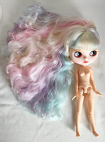 Puppe Blythe Gelenkkörper Nackt Lange Pastell Regenbogen Haare 30cm BJD Meerjungfrau Einhorn