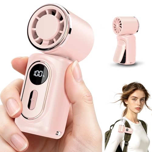 Image of Portable handheld Fan Clip-On Mini Fan 3000mAh 5-speed 180 Rotating | 14500 RPM personal fan Pocket Size USB Cooling Fan for Travel, Beach, Makeup, Office, indoor and outdoor