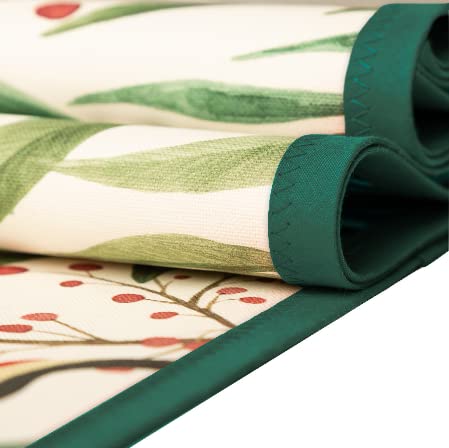 PLACEMATFAB Sets de Table Anti Tache, imperméables et lavables Hokkaido. Vert et Blanc. Tissu en Coton Enduit de résine. Fait Main. 6 unités de 50x35 cm.