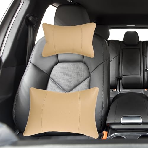 Coussin de soutien cervical voiture beige contre la fatigue des longs voyages - 6