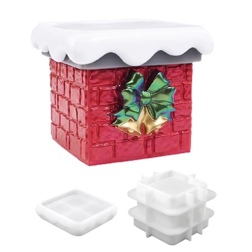 Gupcaqosjw Molde De Silicona Molde De Silicona Estatua Chimenea De Nieve, Arte Resina Epoxi Reutilizable Resistente al Calor para Invierno Casa Escuela Taller
