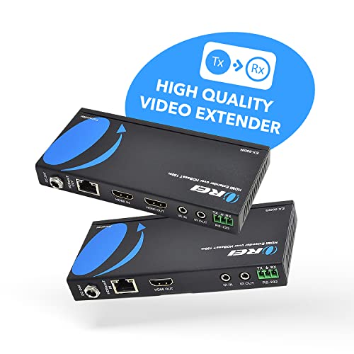 Image of OREI HDMI Extender Over Ethernet CAT5e /CAT6 Power Over Cable - HDBaseT - Zero Latency - 1080P Upto 500 Feet -IR Signal