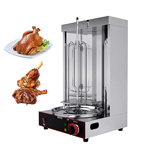 NutriChef Girarrosto Verticale Per Kebab E Pollo, 700W, Timer 2 Ore, Temperatura Max 185°C, Con Spiedo, Griglia E Vassoio Antigoccia