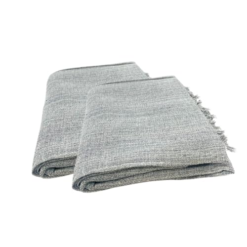 Kit 2 Mantas Capa Protetora Decorativa Para Sofá Gigante 240x180cm Cor Cinz Claro Neutra Combina Com