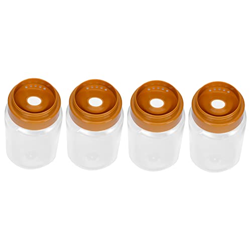 OFFSCH 4Pcs Transparent Honey Bottles Plastic Honey Jars with Unique Reflux Inlet Design for Home and Kitchen Storage of Honey and Syrup Per Jar