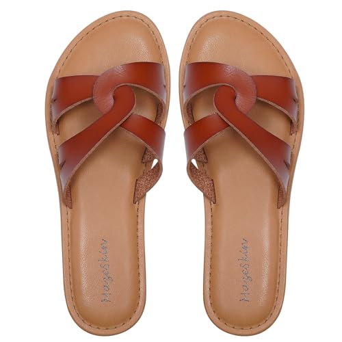 mazeskin Girls's Reminiscence Foam Two Braid Band Comfy Summer time Flat Slide Sandals - Image 5