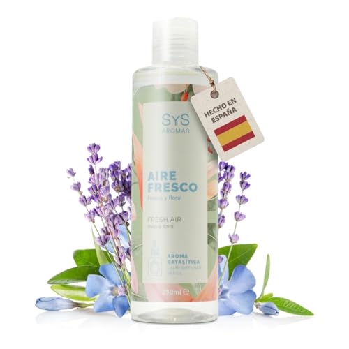 Aroma Lampara Catalitica 250ml Aire Fresco de SYS Aromas. Notas Frescas y mediterráneas. Aroma a Limpio con toques Suaves, para Usar en lámpara catalítica del hogar.