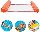 BETOY Hamaca Flotante Hamaca Hinchable Piscina Colchoneta Hinchable Piscina Cama Flotante de Agua Piscina Tumbona Hamaca Inflable de Agua Flotante colchoneta Piscina Tumbona (Naranja)