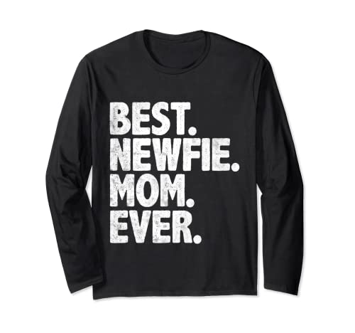 Best Newfie Mom Ever Funny Vintage Dog Momma Festa della Madre Regalo Maglia a Manica