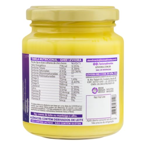 Manteiga Ghee Leviora Alho 200g