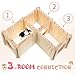 Exclaith Wooden Hamster Hideout, Multi-Chamber Hamster House Maze, Hamsters Secret Peep Shed, Gerbils Chamber Hut with Ladder, Detachable Small Animals Cage Accessories for Small Animal