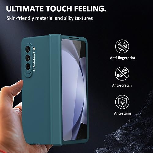 Coque Samsung Galaxy Z Fold 5 rigide élégante avec protection charnière vert - 2