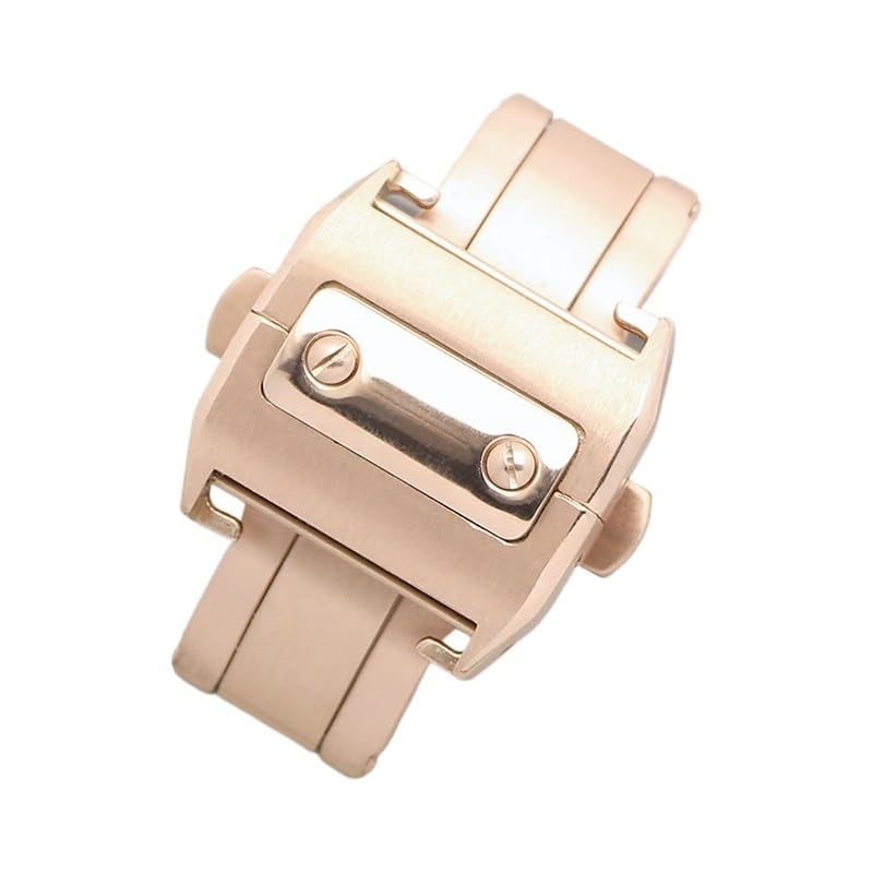 Fermoir papillon double pression 21mm acier rose gold