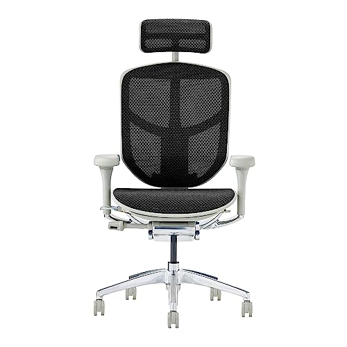 Ergohuman2 (エルゴヒューマン2) エンジョイ ハイタイプ ナイロンキャスター ブラックメッシュ/グレーフレーム EJ2-HAM-GF-BK 429791