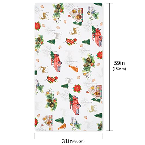 Aspmiz 3Pcs Christmas Bath Towels Set Include Beach Towel, Hand Towel And Wash Towel, Winter Truck Bath Towel For Bathroom, Soft Water Absorbent Xmas Beach Towel For Winter Theme Christmas Home Decor #TOP6