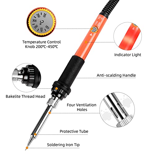 Soldering Iron, 60W 110V Adjustable Temperature Soldering Iron Pen, Soldering Welding Iron Tool For Welding Repair, Electric Repairing, Jewelry, Diy #TOP5