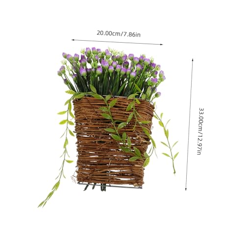 Panier suspendu couronne fleurs artificielles pour déco extérieure