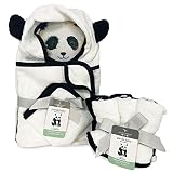 BedVoyage Baby Bath Towel Made with Bamboo Viscose & Cotton - 8pc Panda Baby Towel & Newborn Washclo
