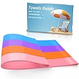 Towel Bands for Cruise & Beach Chairs - Cruise & Beach Pool Chairs Ship Essentials - Must Haves Alternative to Beach Towel Clips - Vacation Towel Bands Accessory Gifts - Thicken 4 PCS
