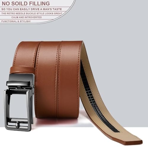 Men Business Genuine Leather Belt Strap For Male Automatic Buckle Belts3
