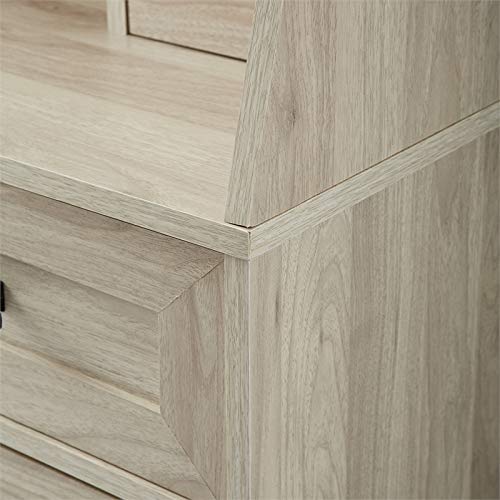 Walker Edison Secretary Hutch Wood Desk With Keyboard Drawer Bookshelf Storage Home Office Storage Cabinet, 64 Inch, Birch #TOP6