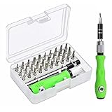 BouGPeng Mini Destornilladores de Precisión 32 en 1 Juego de Destornilladores Magneticos con Torx T5 T6 T8 T9 T10 Destornilladores Electricista Profesional para Móvil Tableta PC Gafas Reloj Lentes