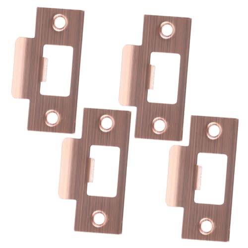 Hemobllo 4 piezas Placas de Refuerzo para Pestillo de Puerta Acero Inoxidable Acabado Antiguo Placas Guía para Cerradura de Madera Instalación Segura y Duradera