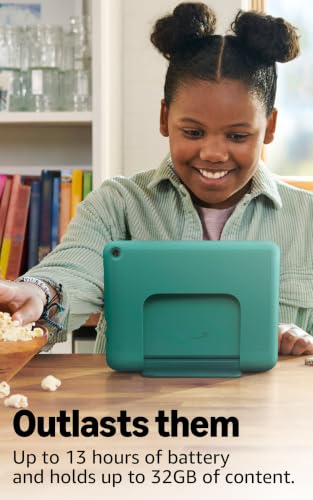 Image of Amazon Fire HD 8 Kids Pro tablet (newest model), ages 6-12. Bright 8 inch HD screen, includes ad-free content, parental controls, 13-hr battery, slim case for older kids, 32GB, Marvel Avengers