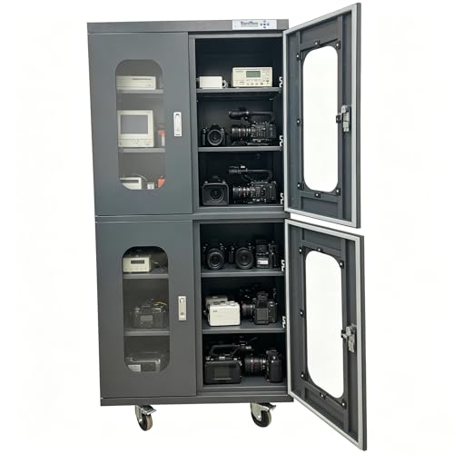 EQCOTWEA 870L Electronic Dry Cabinet 1-10% RH Industrial Grade Dry Box with Digital Display & Steel for Laboratories, Workshops 110V 10W