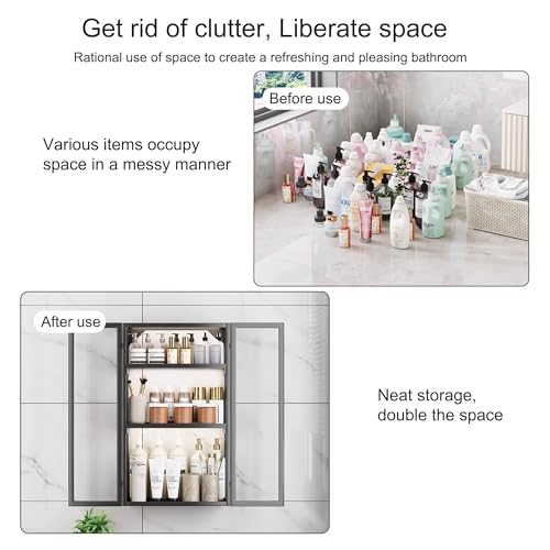 Armoire à pharmacie à étagères réglables et rangement gain de place