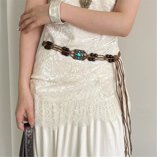 Ethnic Waist Rope Belt Waxed Rope Belt Women Tassels Waist Rope Decorative Waist Chain For Travel Music Festival4