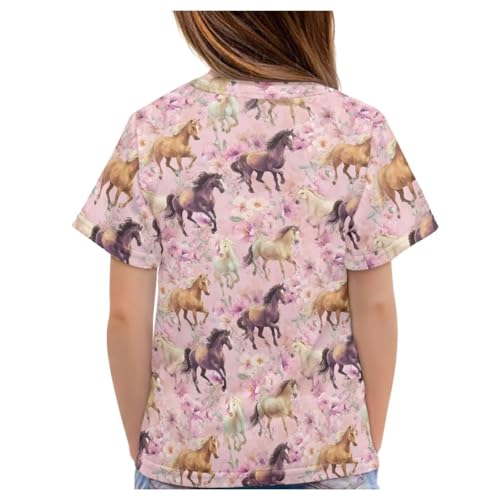 Image of WELLFLYHOM Kids Tshirts Girls Boys Short Sleeve Crewneck Tees Shirts Casual Sport Pullover Tops Size 3-16 Years