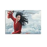 TRFJHDTRE Mulan - Póster decorativo de la película sobre lienzo para pared e impresión artística moderna para decoración de dormitorio familiar, 20 x 30 cm